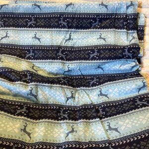 JoAnn Snuggle Flannel Cotton Fabric Winter Blue Deer Nature Animal 440X42" 12 yd